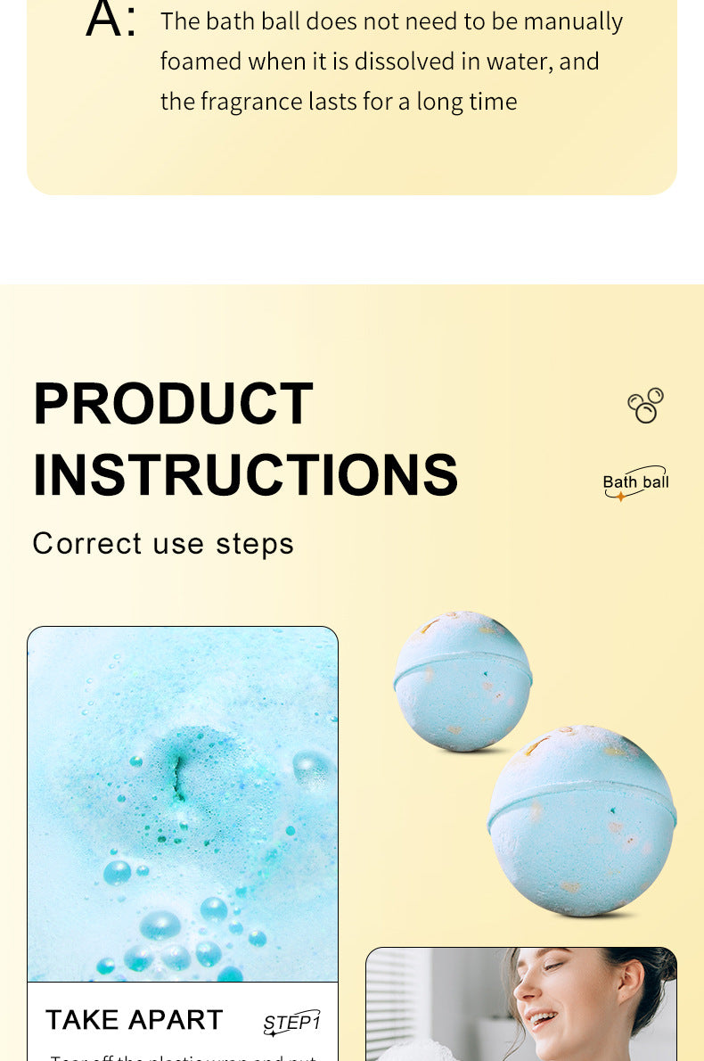 Full English Dried Flower Explosive Bath Salt Ball100gSADOER Clean Fragrance Bath Ball  Wholesale