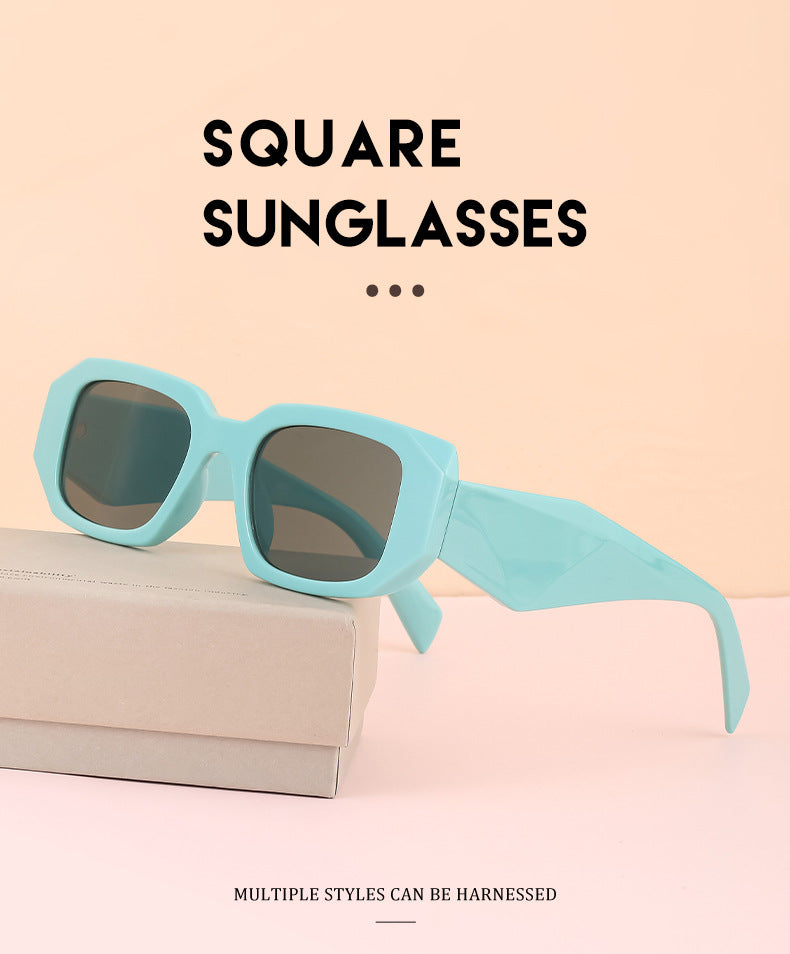 Irregular Square Frame Sunglasses for Women Trendy European and American Fashion Small Frame Wide Leg Sunglasses UV Protection sunglasses
