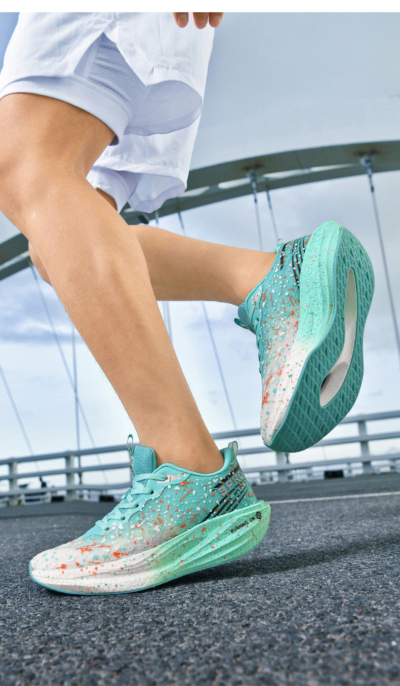 Red Rabbit9pro Autumn and Winter New Double Mesh Luminous Carbon Plate Real Explosion Running Shoes Couples plaid Cushioning Wearable Sneakers