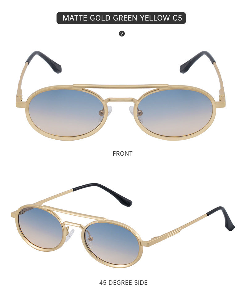 2025New European and American Retro Oval Frame Sunglasses for Men with High-end Spring Sunglasses for Women sunglasses