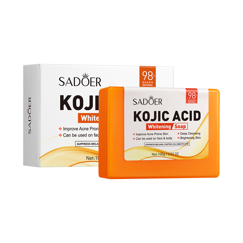 Full English Kojic Acid Whitening Soap100g SADOER Clean Bathing Facial Soap Handmade Soap  Wholesale