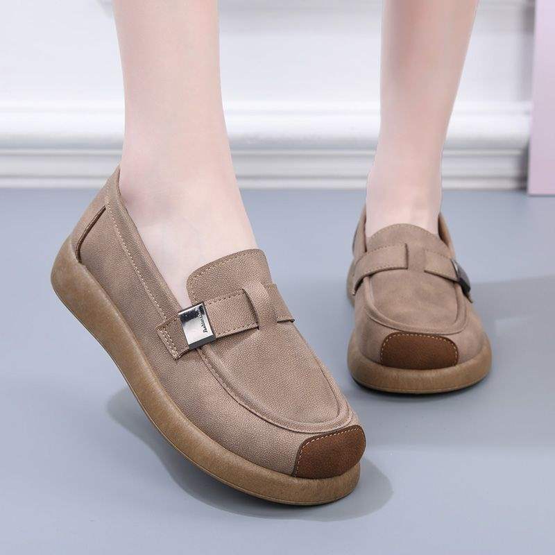 2025New Birkenstock Shoes for Women, Old North Cloth Shoes, Non-Slip Breathable Soft Sole, Non-Slip Mom Shoes, Spring Single Shoes