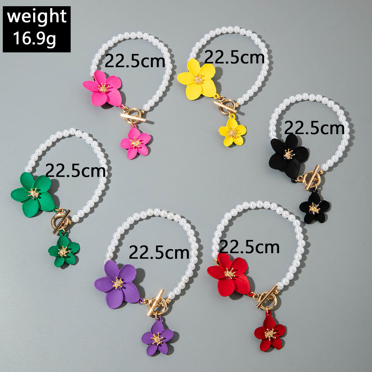 European and American Fashion Simple Alloy Flower Pendant Pearl Necklace  Elegant and versatile OT Buckle Design Sense Accessories