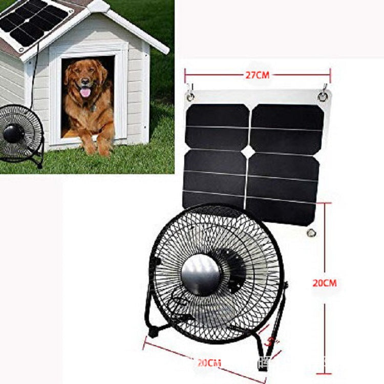 Portable10W sunpower Solar Panel Fan RV Travel Car Outdoor Camping Pet Chicken Coop Ventilator