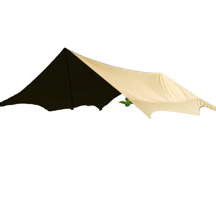 Outdoor Camping Canopy Portable Foldable Camping Gear Rainproof Sunproof Awning Black Coating Sunshade Travel Gear