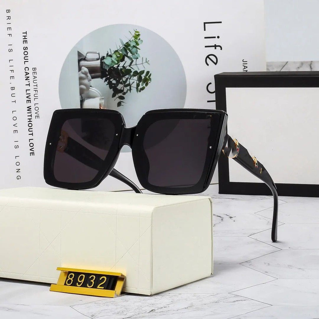 New European and American Trendy Fashion Versatile Personality Sunglasses High-end Square Frame Sunglasses Internet Celebrity Style Driving Sunglasses