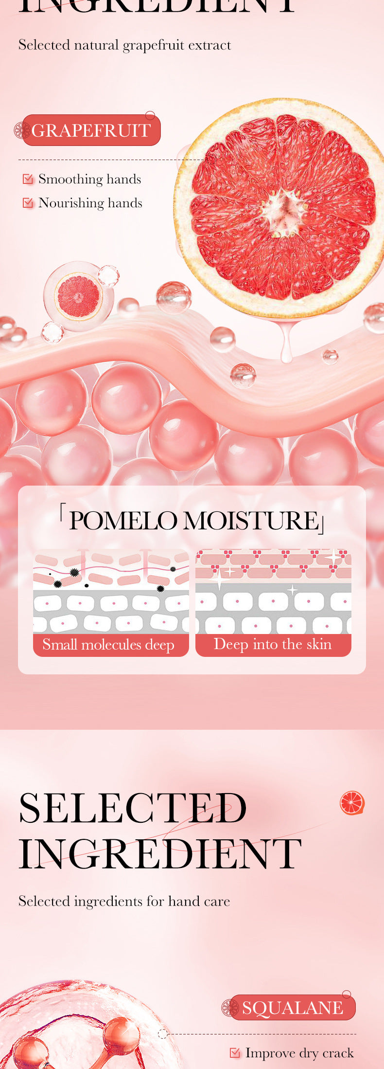 Pure English Hand Cream Box SADOER Avocado Peach Grapefruit Hydrating Hand Cream  Wholesale