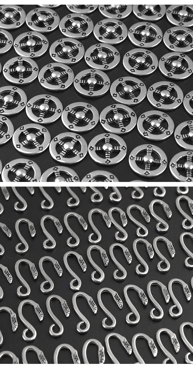 New Stainless Steel Necklace Accessories Japanese Takahashi Goro Cross Wheel Disc Chain Titanium Steel Eagle Hook Taijiao Chain