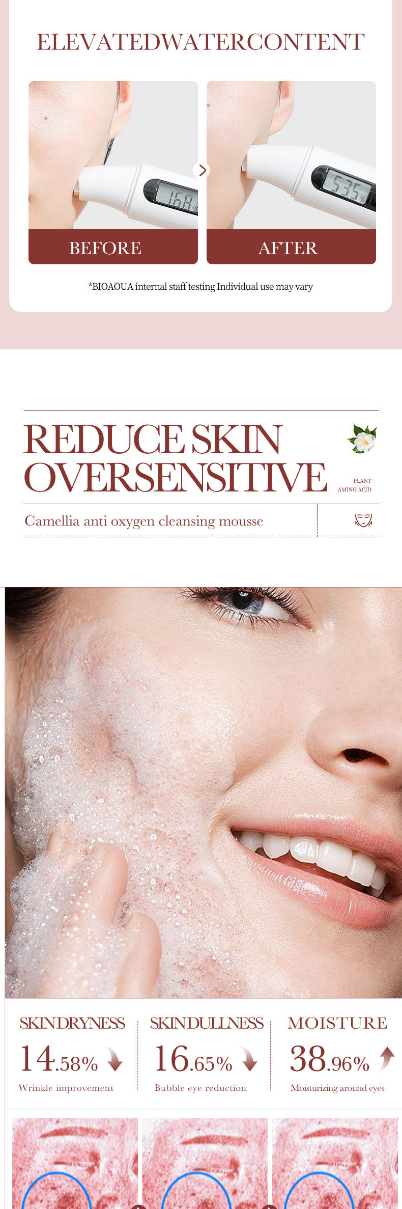 Camellia Cleansing Mousse BIOAOUA Deep Cleansing Facial Cleanser Cross-Border Wholesale