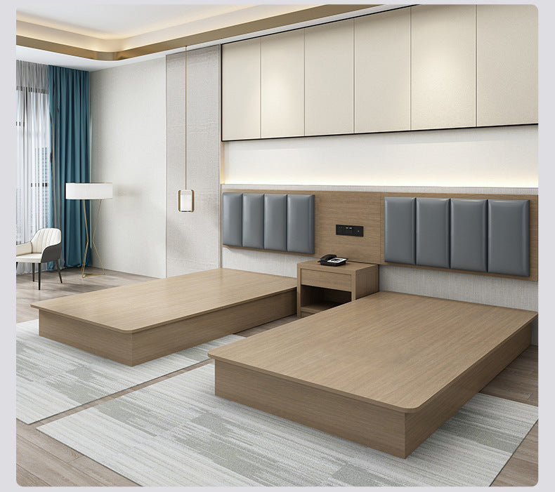 Hotel Bed Hotel Furniture Standard Room Full Set B&B Express Hotel Apartment Single and Double Bed B&B Guest Room Special Bed