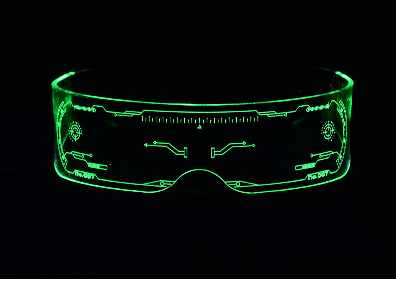 LED Light-emitting Glasses Trendy Future Technology Style Same Style Bar Disco Flashing Rechargeable Glasses