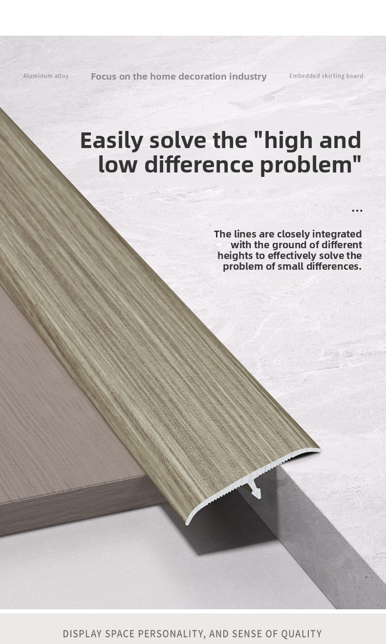 Aluminum alloy wood grain flooring trim edge strip t Door threshold edge trim strip, door seam trim strip, aluminum buckle strip