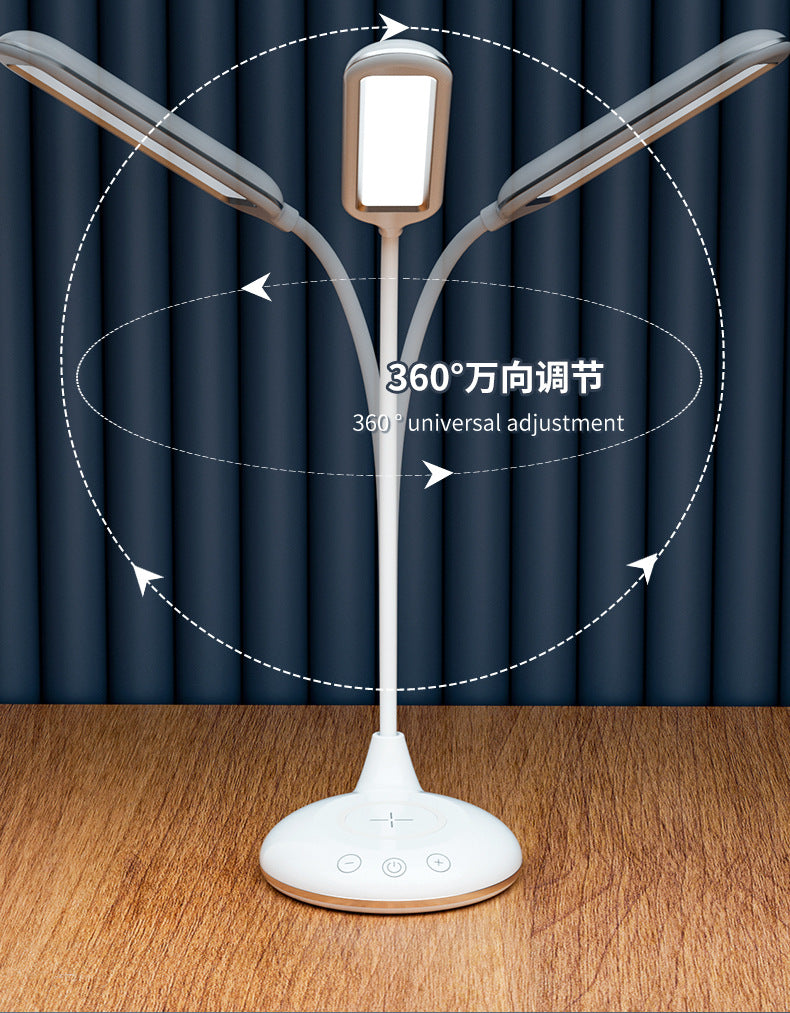 ledDeskLamp Study Bright Enough Foldable Touch15W Wireless Charging Bedroom Bedside Reading Lamp