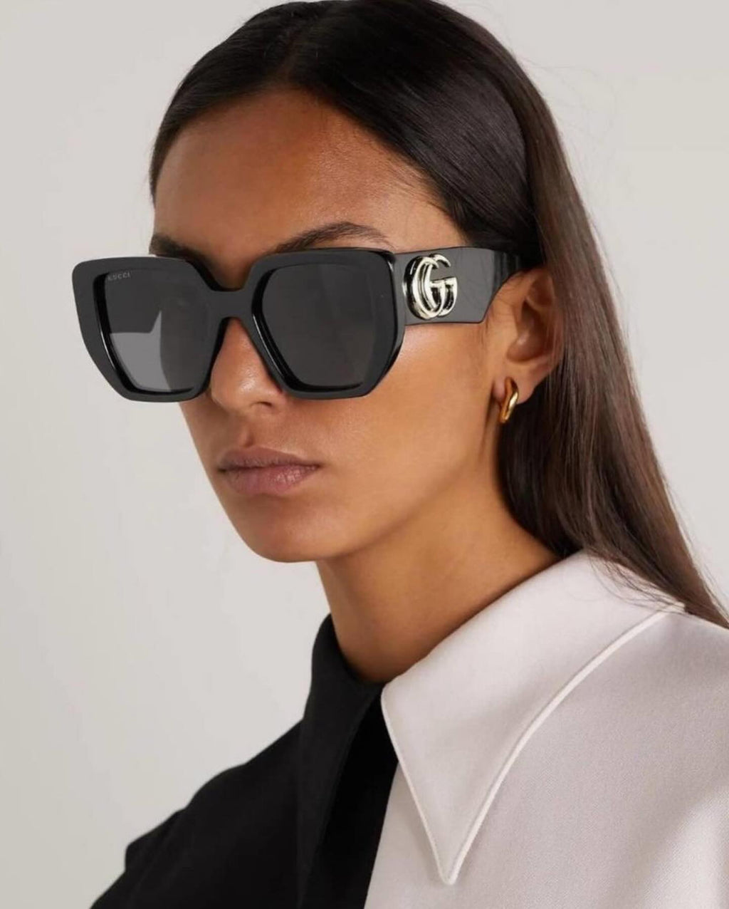 G Home Sunglasses European and American Style ins Xiaohongshu Celebrity Style Sunglasses Square Frame Color Block Legs Unisex GG6040