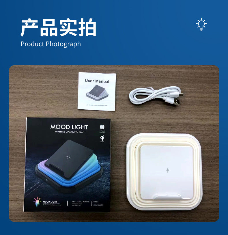 Source manufacturer eye protection reading night light15W Mobile Phone Wireless Charging Table Lamp Folding Gift Atmosphere Lamp Wholesale