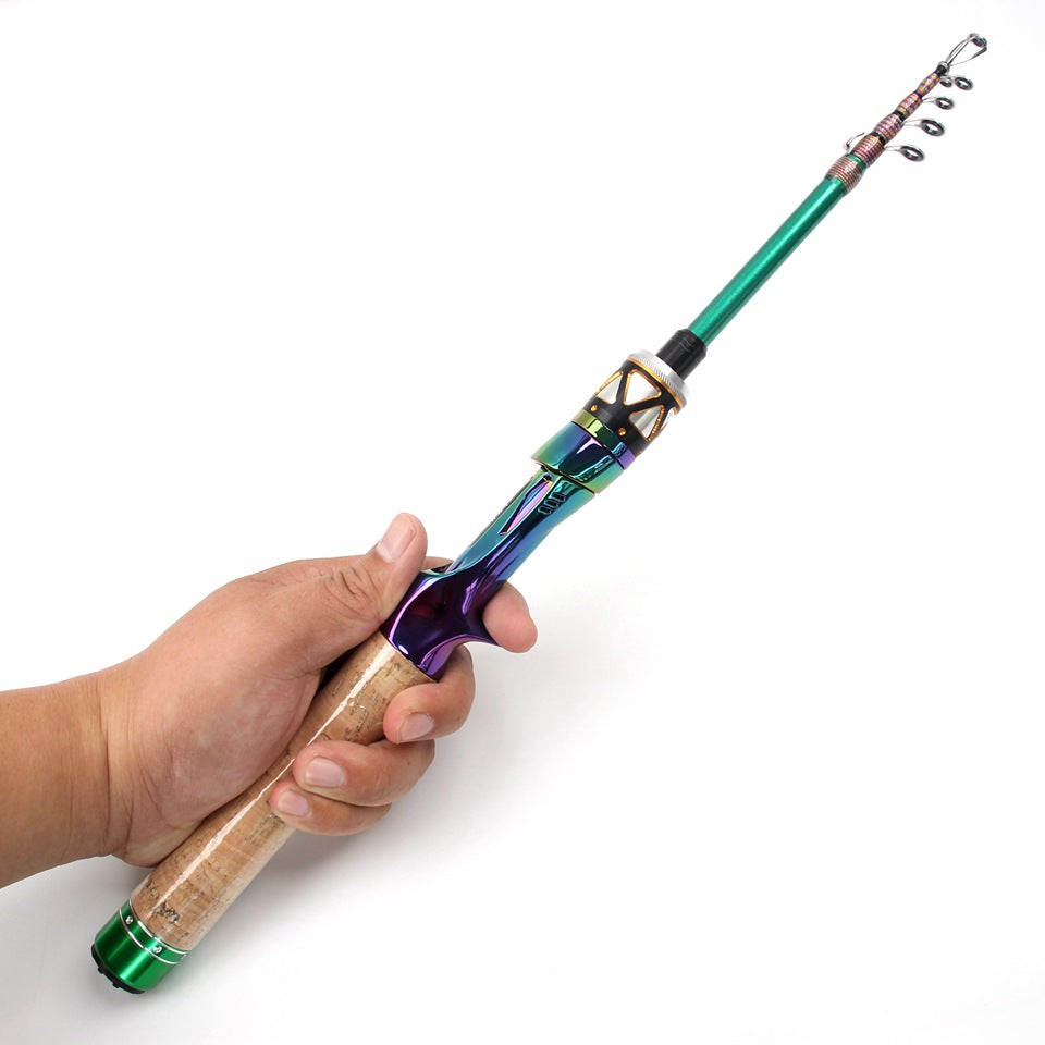 Ultra-short Carbon Fiber Shrink UL Portable Lure Rod Electroplated Telescopic Stream Lure Rod