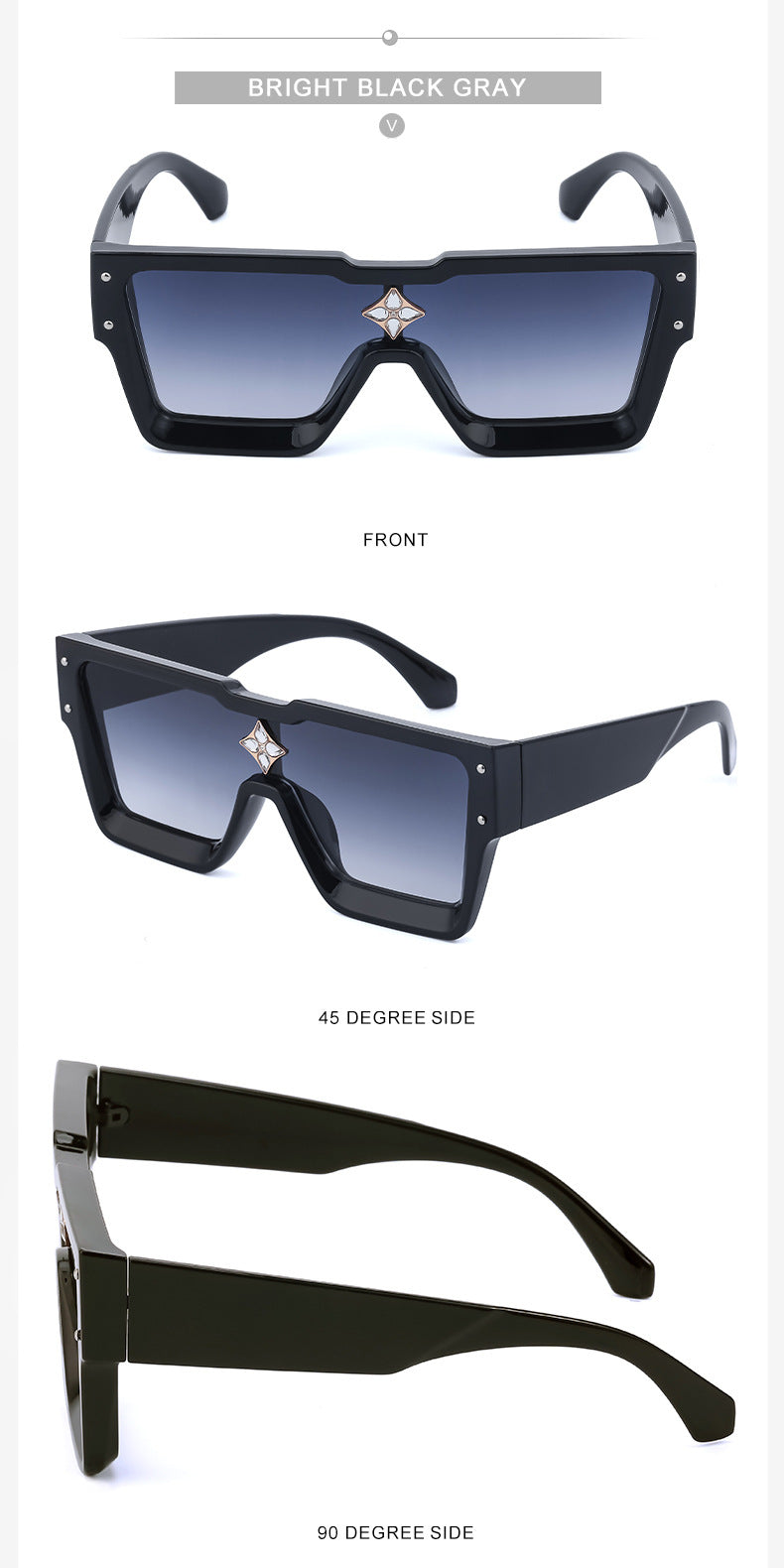 2025European and American 0k Rich Women Large Frame Sunglasses New One-piece Internet Celebrity Sunglasses for Women Trendy sunglasses