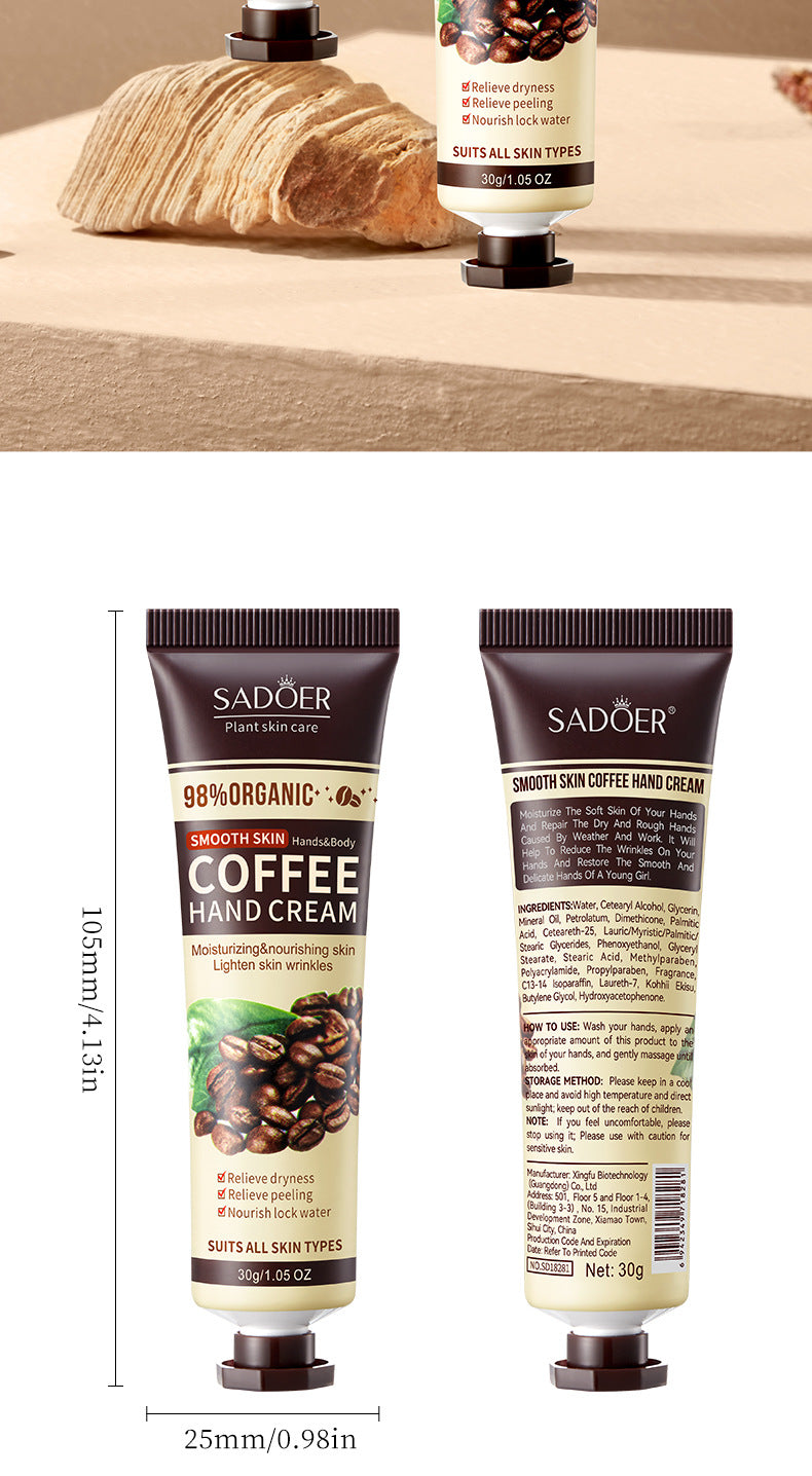 Full English Coffee Hand Cream30g SADOER Moisturizing, anti-chapped, hydrating hand cream for  foreign trade wholesale