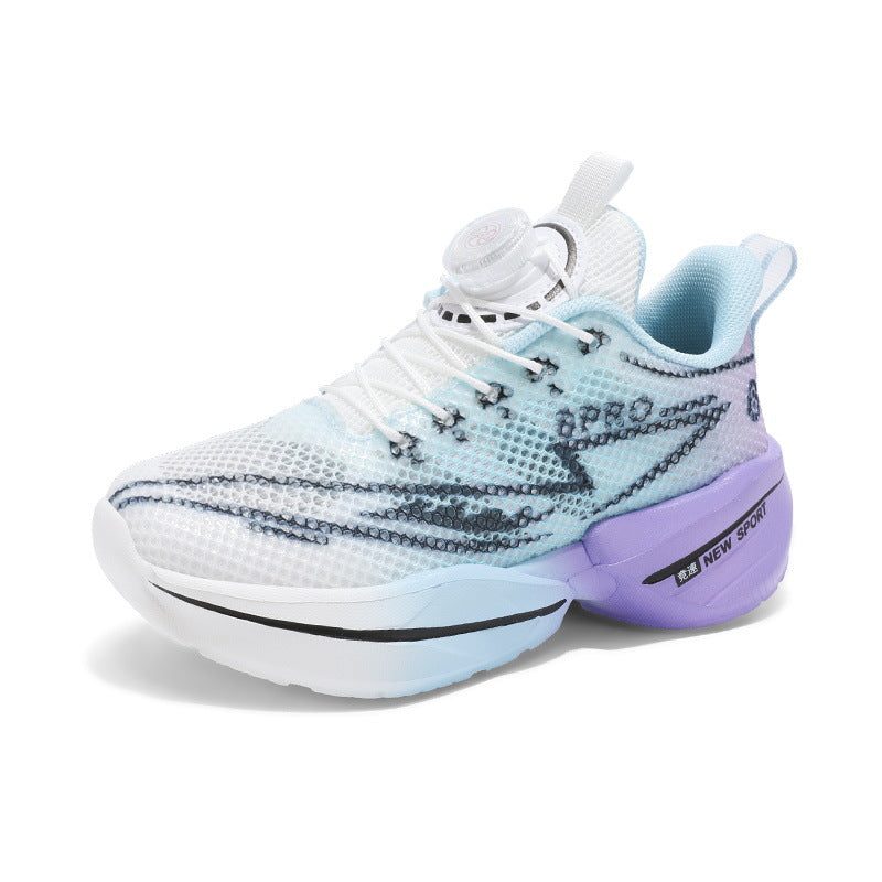 Red Rabbit Breathable Mesh Children's Rotating Buckle Trendy Shoes Boys' Non-Slip Wear-Resistant Sports Shoes Girls' Casual Mesh Running Shoes