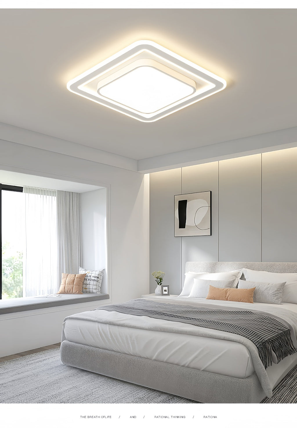 Eye Protection Ceiling Lamp Modern Minimalist Living Room Lamp Full Spectrum LED Bedroom Lamp Zhongshan Lighting Package Installation