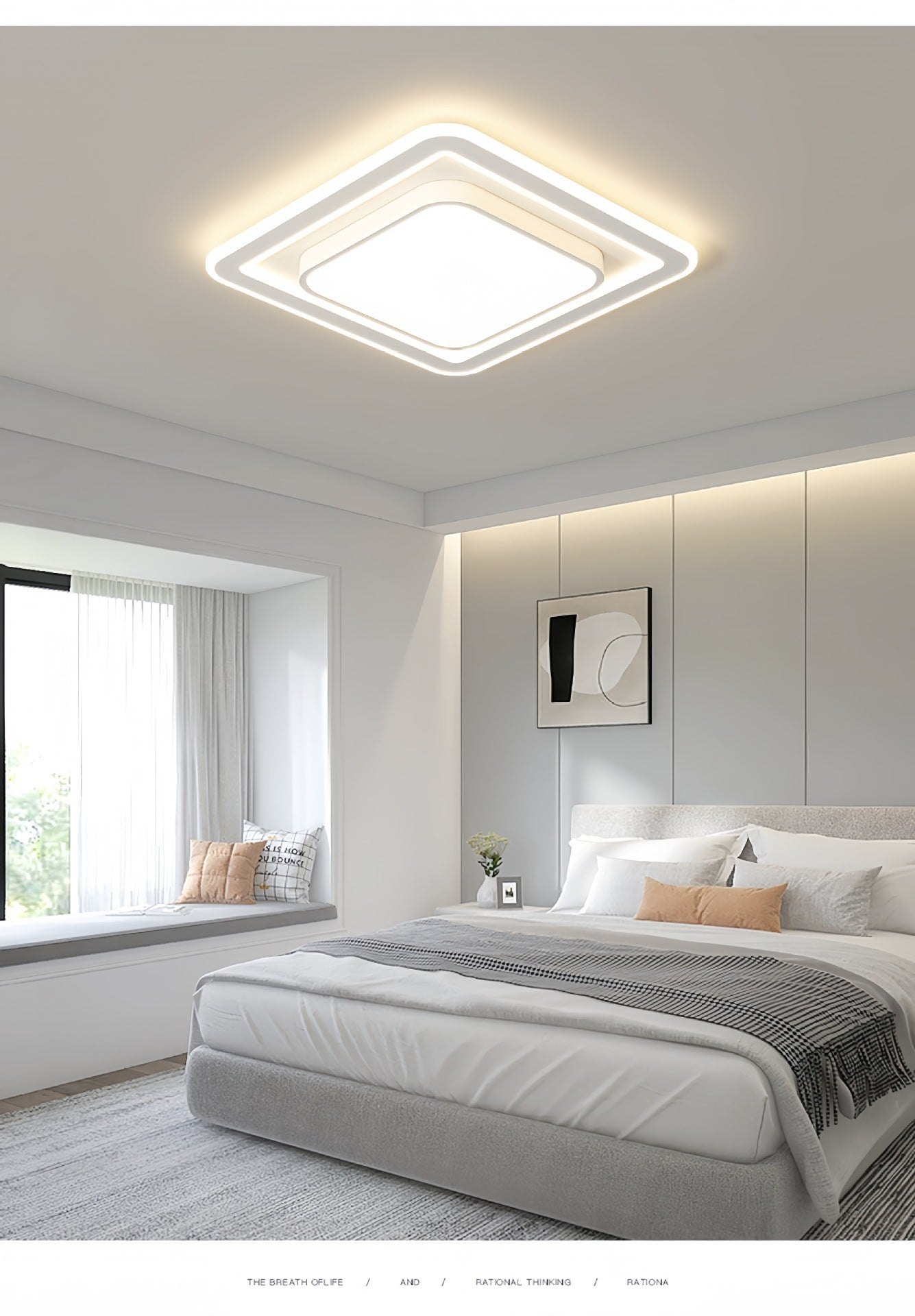 Eye Protection Ceiling Lamp Modern Minimalist Living Room Lamp Full Spectrum LED Bedroom Lamp Zhongshan Lighting Package Installation