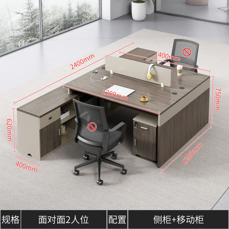Financial Office Desk Employee Position Staff Office Desk and Chair Set Simple Modern Three-Person Company Computer Desk
