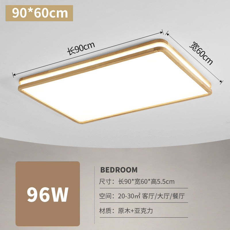 Minimalist Nordic Style Solid Wood Lighting LED Square Ceiling Light Living Room Light Hallway Light Study Light Balcony Light