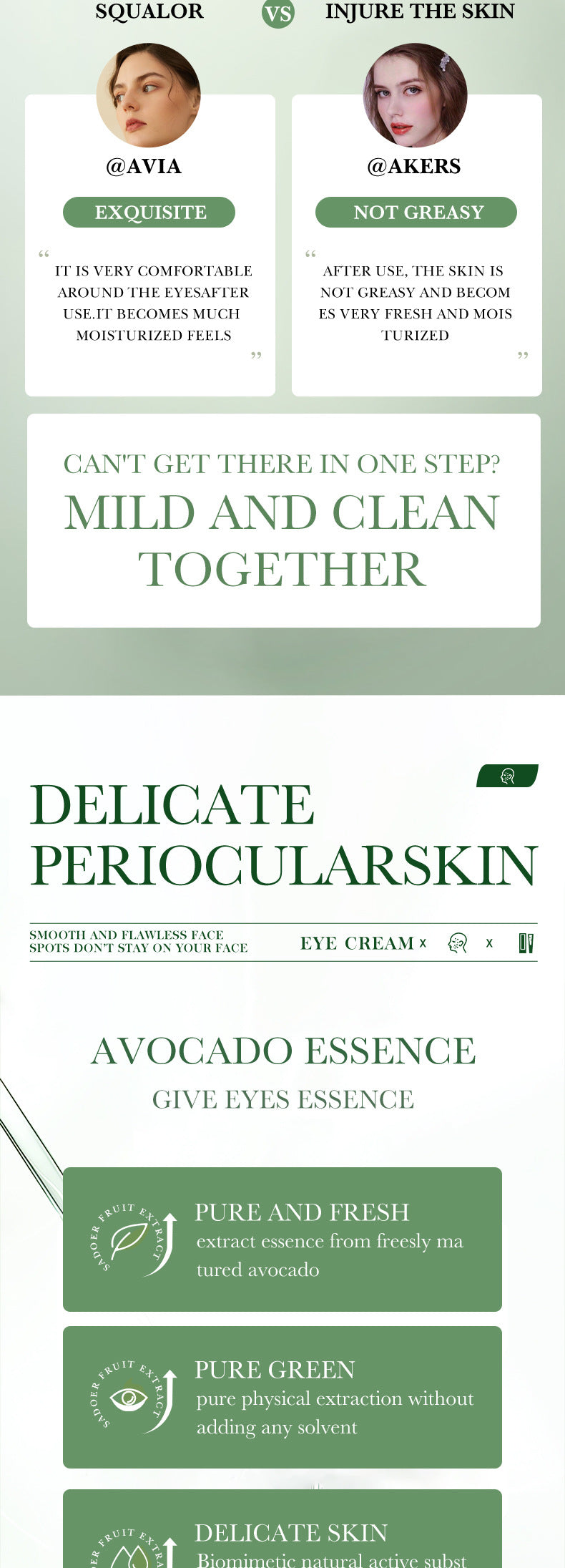 Avocado Eye Cream20g SADOER Moisturize and Improve Dark Circles, Eye Wrinkles, and Eye Bags Cross-Border Wholesale