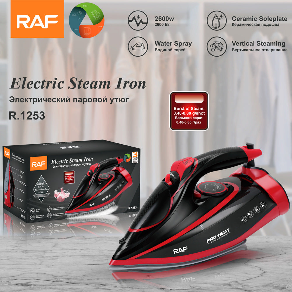 RAF European Standard Household Steam Electric Iron2600W Handheld Small Portable Clothes Ironing Machine