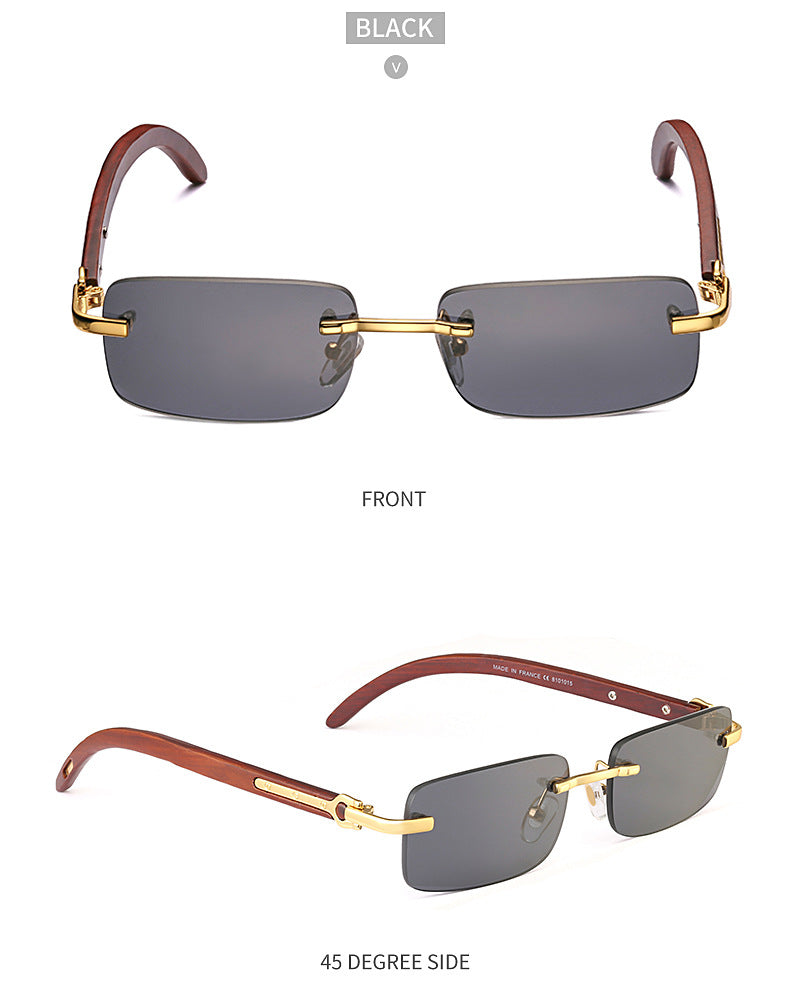 Fashion Sunglasses for Men New Frameless Wooden Leg Slingshot Sunglasses Optical Frame sunglasses
