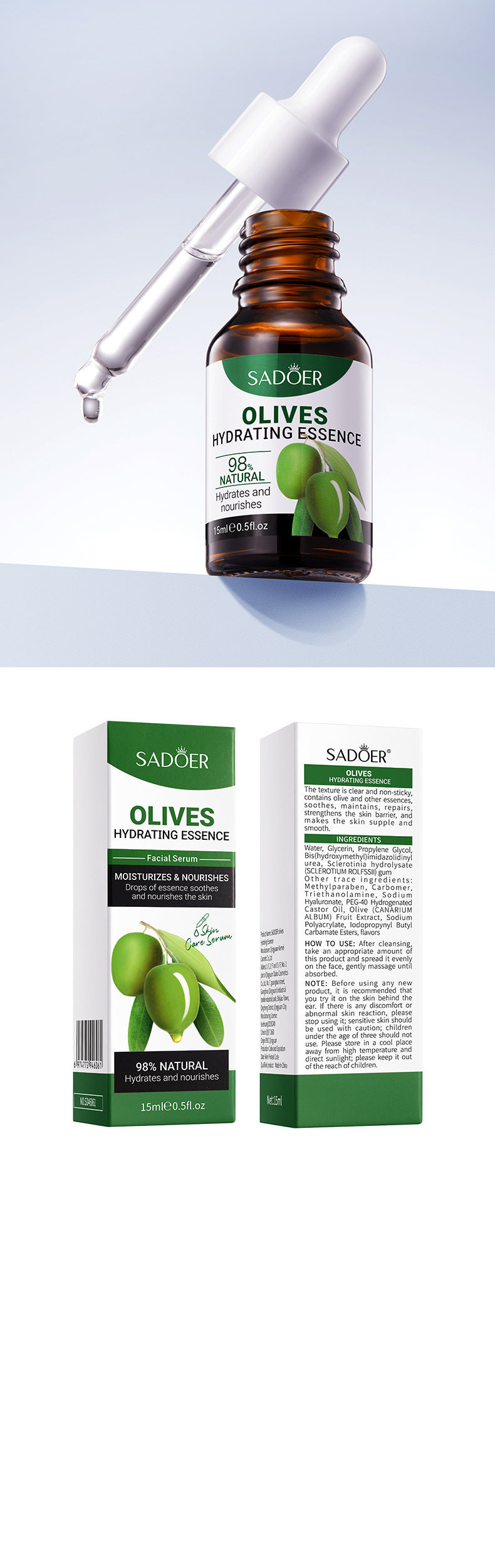 Cross-border Fruit Essence15ml Plant Avocado Moisturizing Apple Hydrating Nourishing Export Manufacturer Wholesale