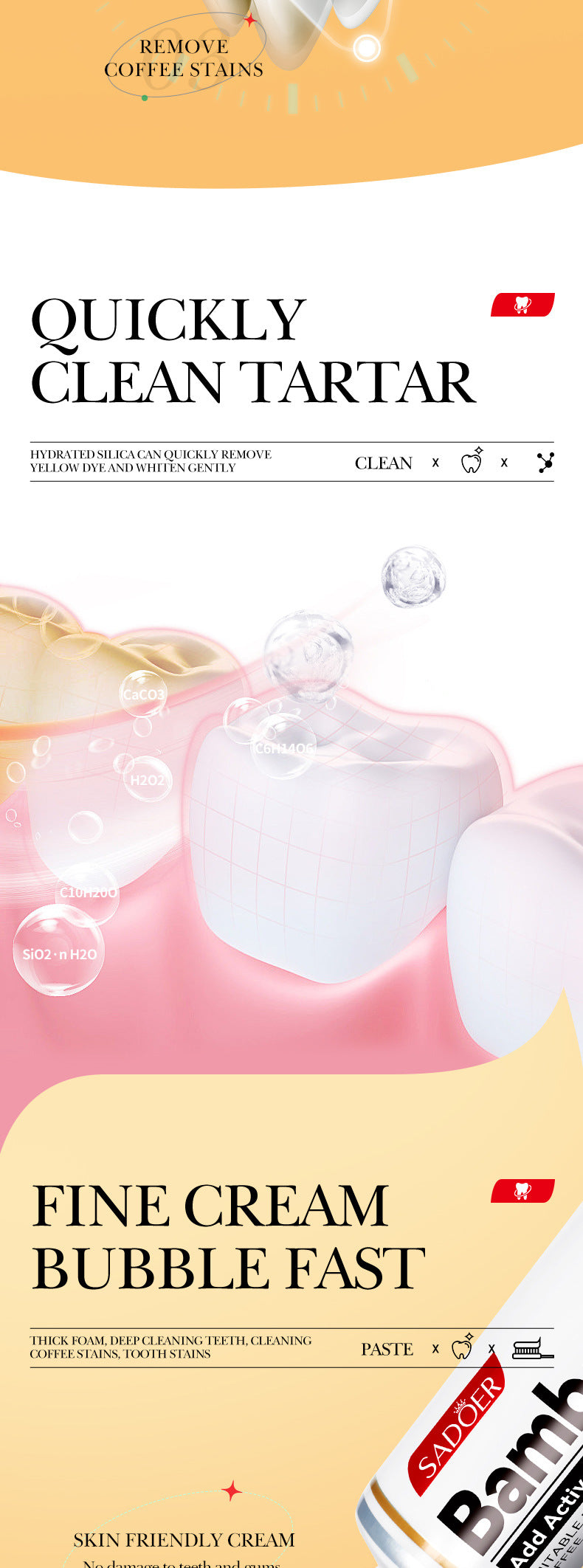 Distribution Combination Toothpaste SADOER Clean teeth fresh oral care cross-border wholesale