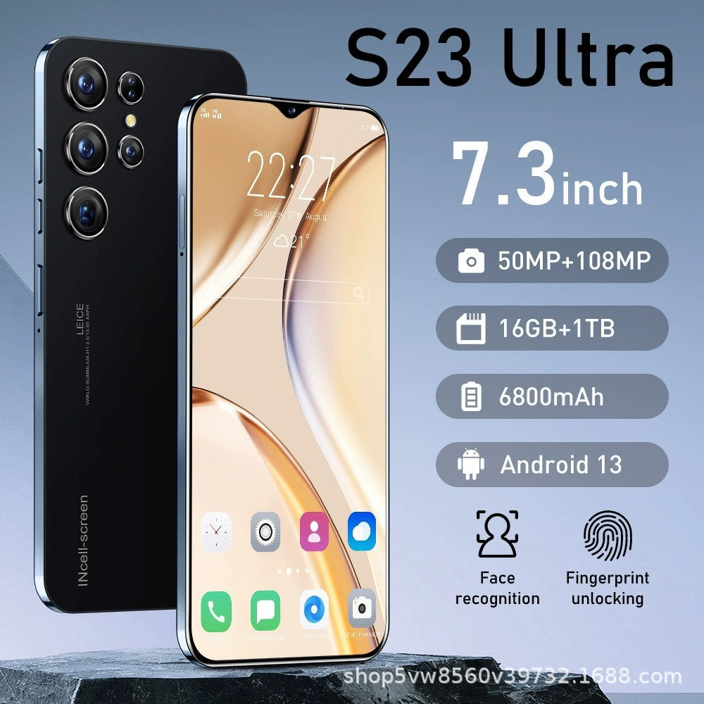 Mobile Phone S23+Ultra7.3Inch16+512G Memory All-in-One Machine Factory Direct Smart Full Screen