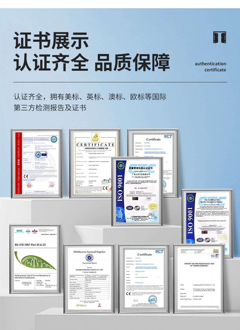 Export Model American Style Entry Door Pivot Composite Door Top and Bottom Pivot Wooden Door Anti-theft Entry Door Aluminum Rotating Entry