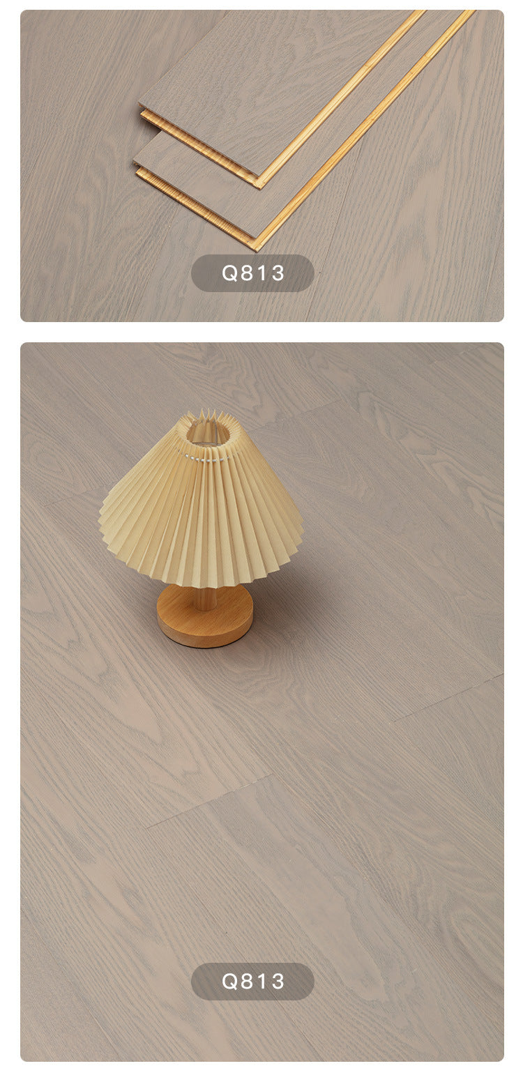 1.2mm White Ash Natural Wood Veneer New Three-Layer Solid Wood Composite Floor Heating Home Eco-Friendly Flooring Package Installation for Entry