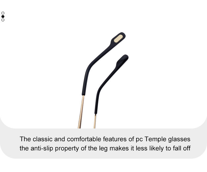 2025New European and American Fashion Frameless Sunglasses for Women with Metal Temples Trendy Outdoor Street Style Sunglasses for Women