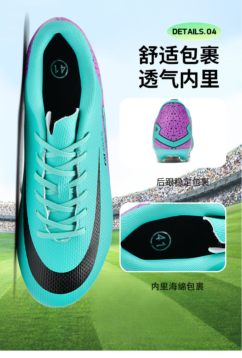 Comfortable football shoes for men and women, teenagers and students AG Spike TF Anti-Slip Breathable Turf Training Sneakers