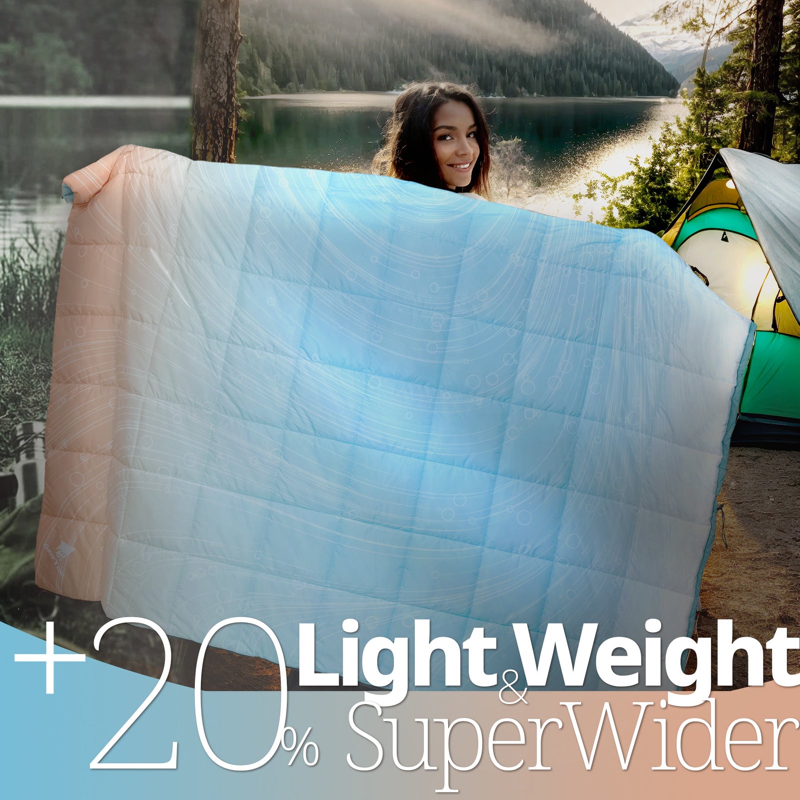 New Adult Camping Sleeping Bag Winter Camping Travel Cold-Proof Down Warm Quilt Home Nap Blanket