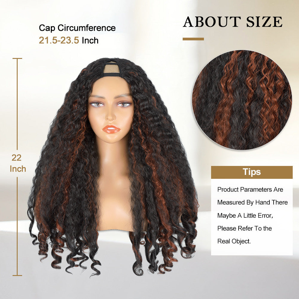 2H350 Highlight Yaki Synthetic  Afro Bouncy Curly End Wigs