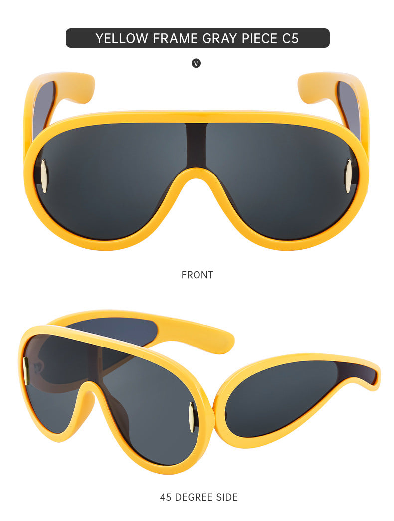 INS One-piece Large Frame Sunglasses for Women, European and American Fashion Sports Cycling Sunglasses, Windproof Glasses Wholesale