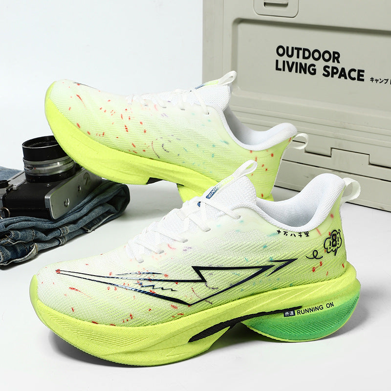 Spring and Summer Rebound Shock Absorption Carbon Plate Support Running Shoes Mesh Breathable Sports Shoes Lightweight Shock Absorption Anti-Slip Running Shoes