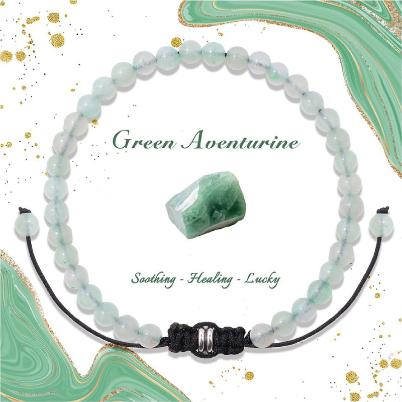 Natural Stone Crystal Beaded Bracelet4/6/8mm Chalcedony Turquoise Stretch Bracelet Lapis Tiger Eye Braided Bracelet