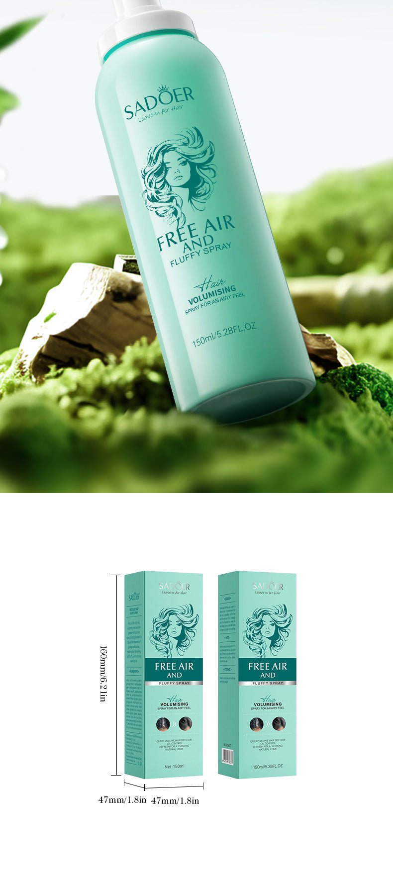 Hair Volumizing Spray SADOER Oil Removal and Smooth Hair Spray for Improving Hair Texture, Cross-Border Wholesale