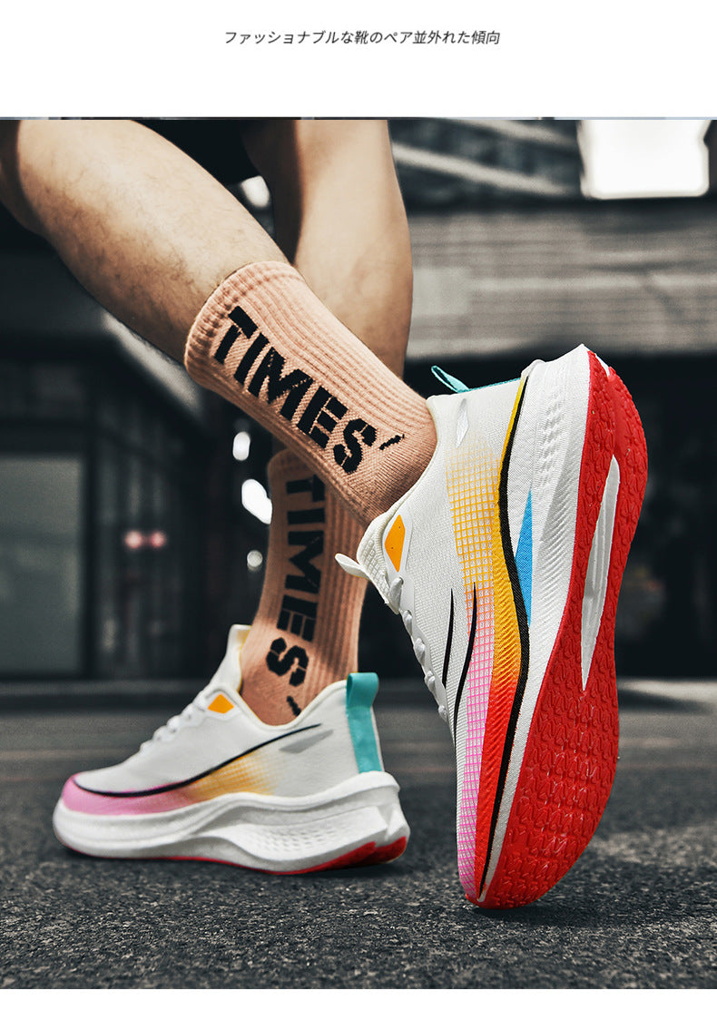 2025Spring and Summer New Style Flying Electric4C Professional Racing Shock Absorption Casual Non-slip Sports Shoes Ultra-light High Elasticity Men and Women Running Shoes