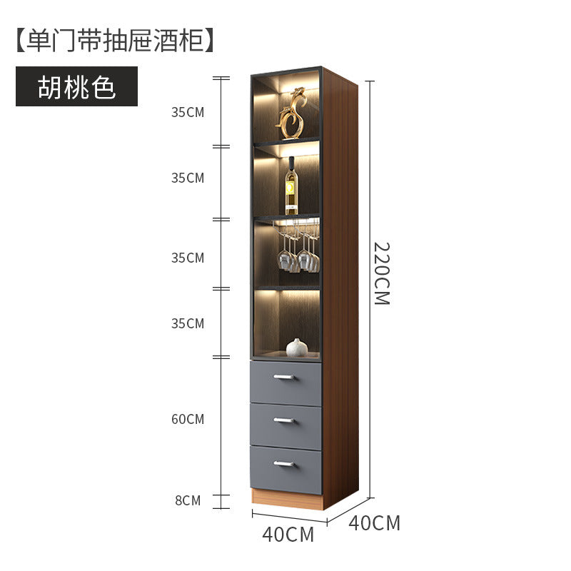 Glass Wine Cabinet for Living Room, Wall-Mounted, Modern Minimalist, Light Luxury, Double-Door Wine Cabinet, Home Dining Side Cabinet, High-End Display Storage Cabinet