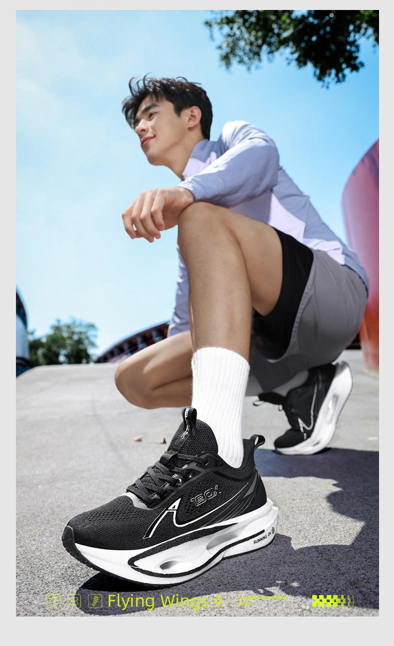 2025New Flying Wing Breathable Shock Absorption Running Shoes Summer Youth Racing Carbon Plate Lightweight Men and Women Sports Shoes