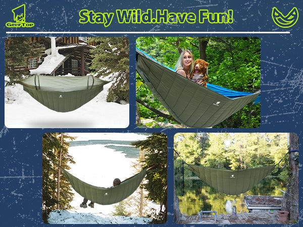 Double Sleeping Bag Hammock Outdoor Portable Camping Hanging Chair Cold-proof Lightweight Camping Warm Quilt