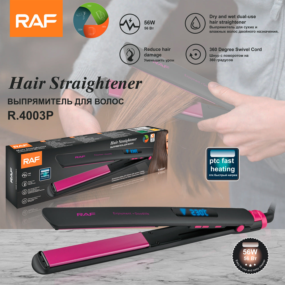 RAF European Standard Electric Curling Iron Hair Straightener Hair Comb Does Not Hurt Hair Straight Hair Curly Hair Household R 4003