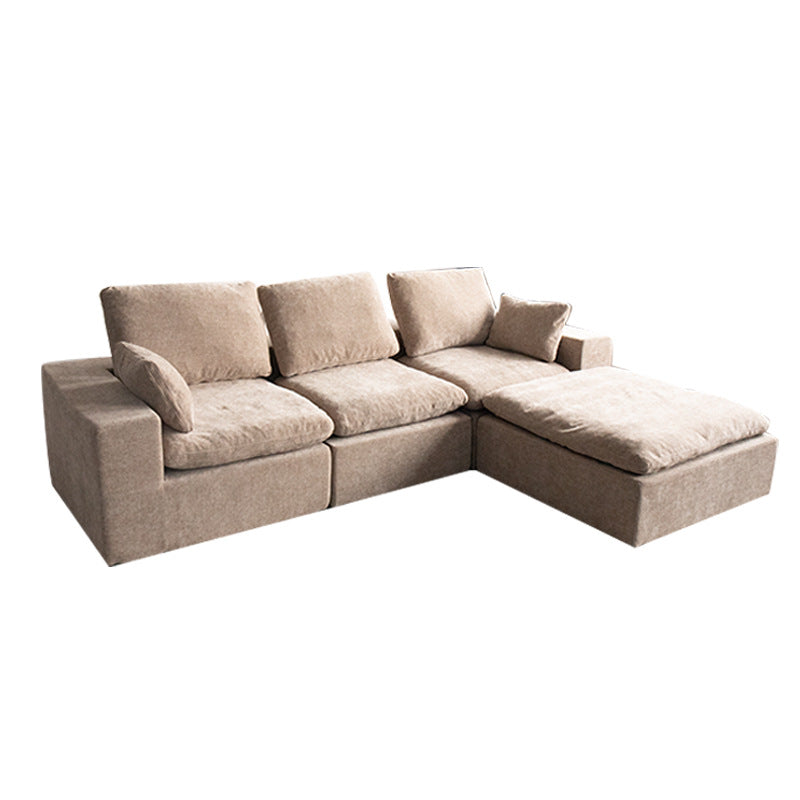 Export Fabric Sofa Module Small Apartment Living Room Two or Three Seater Straight Row Retro Compressed Sofa