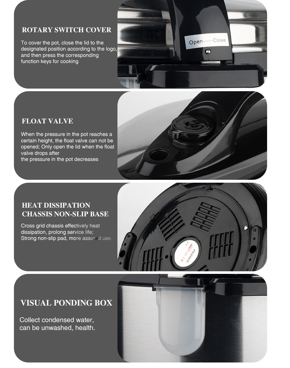 Electric Pressure Cooker Household Multi-Functional Rice Cooking Stewing Soup Open Lid Sauce Collection Can Reserve Rice Cooker Pressure Cooker6L